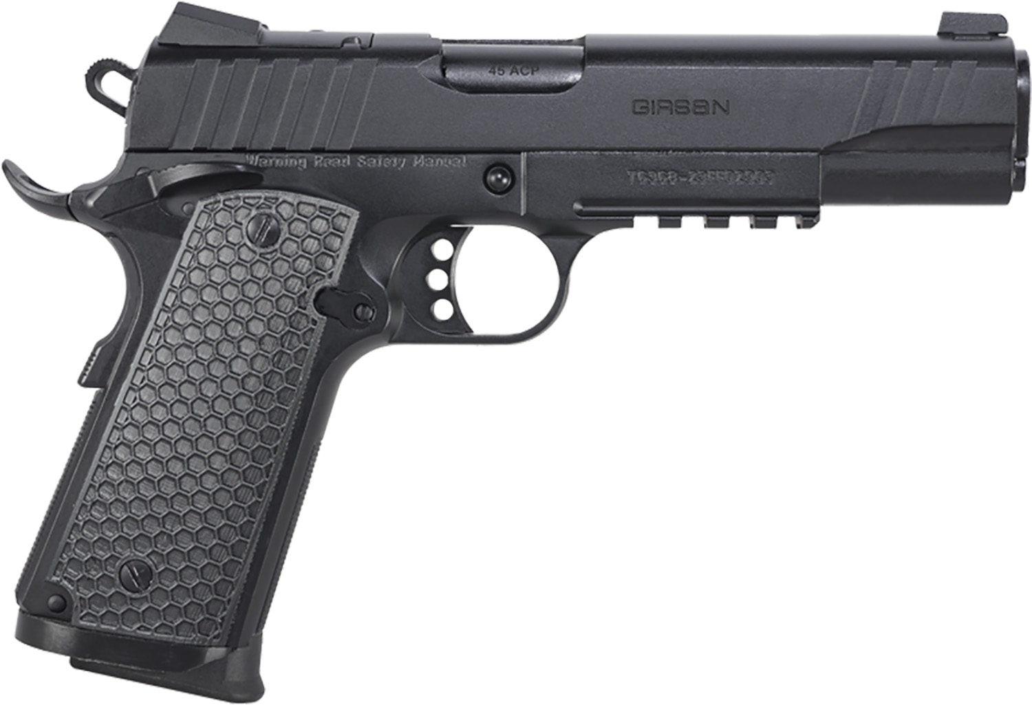 EAA 391049 Girsan MC1911S .38 Super 9+1 Optics Ready Pistol Black 5" Barrel - European American Armory - 38 Super