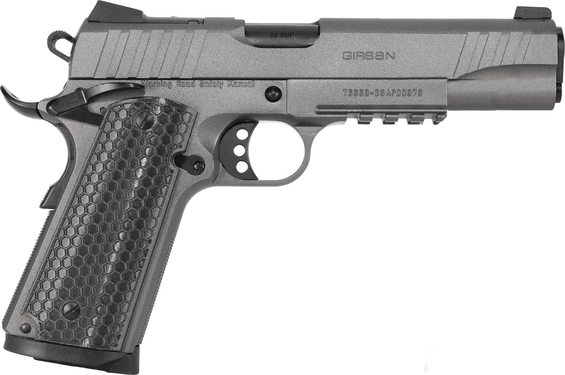 Girsan 391149 Mc1911 S Influencer Full Size 38 Super 9+1 5" Black Steel - European American Armory - 38 Super