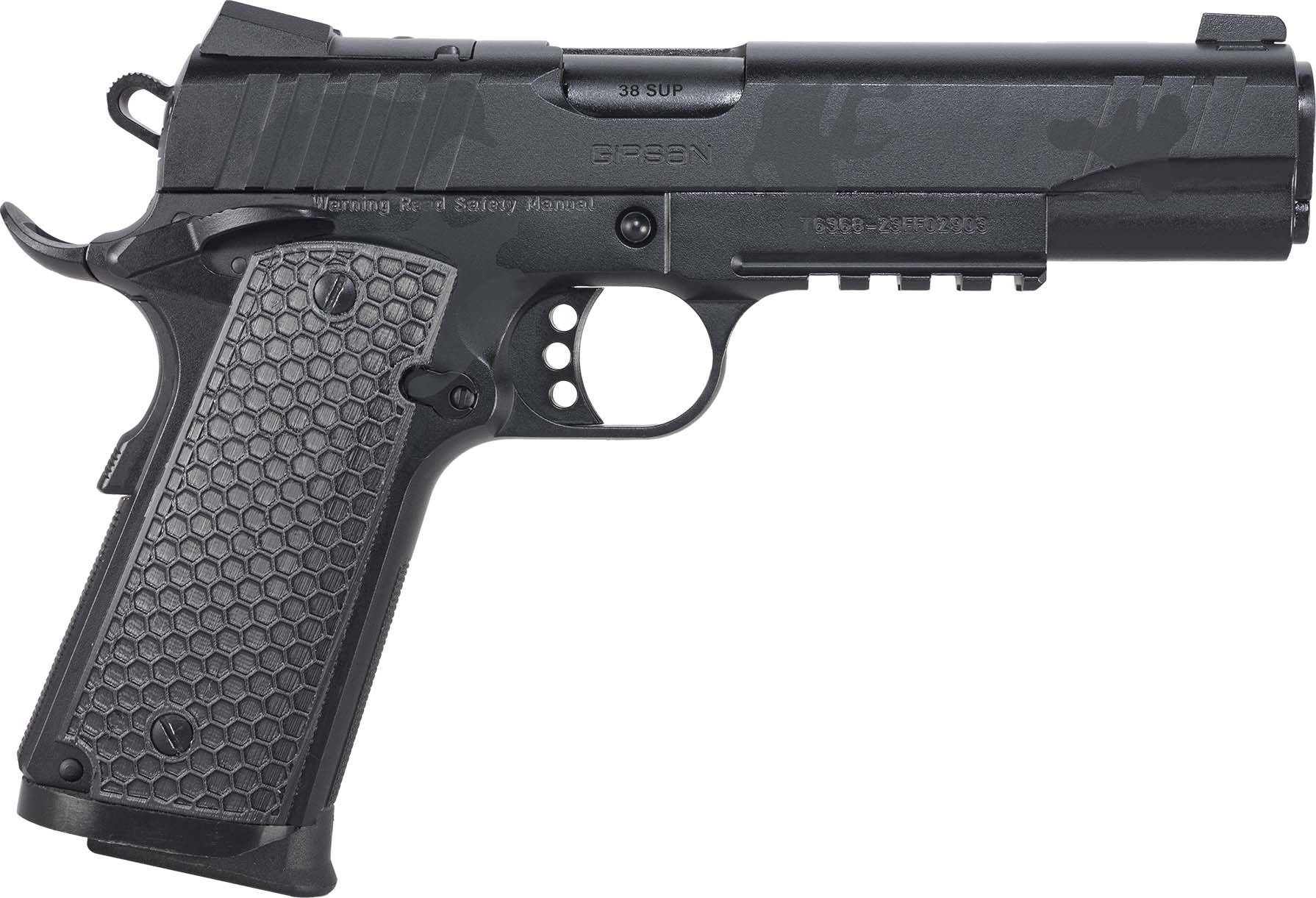 EAA Girsan MC1911 S Influencer 38 Super 5 in Black Camo 9+1 Semi-Auto - European American Armory - 38 Super