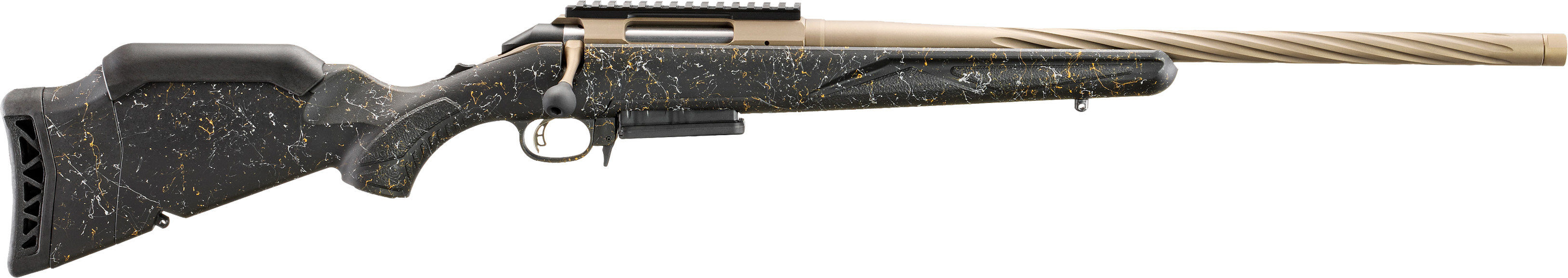 Ruger American Gen II Prairie Rifle .308 Win 3rd Capacity 20 Fluted Threaded Bronze Barrel Black Splatter Gen II Stock - Ruger - 308 WIN