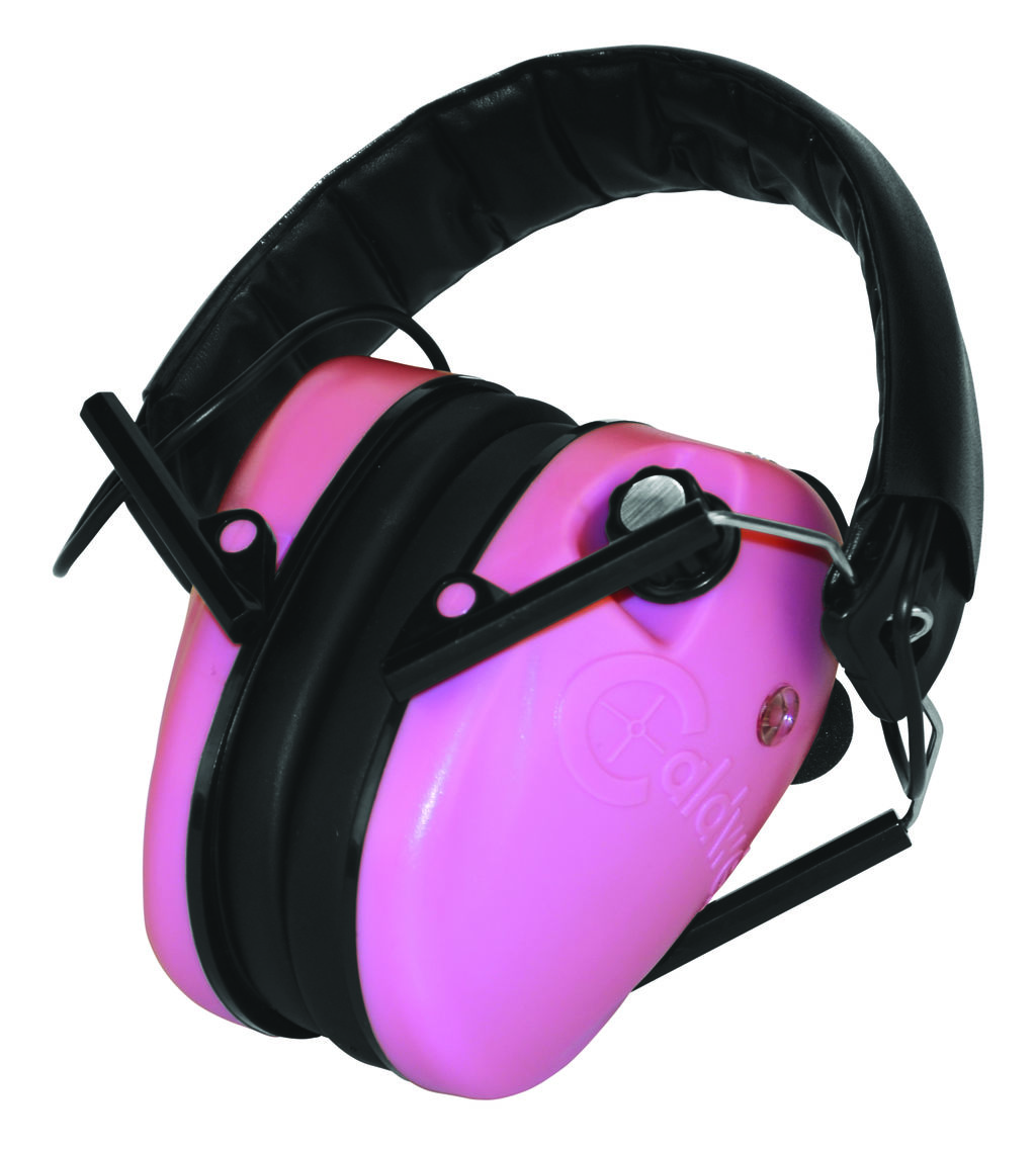 Caldwell 487111 E-Max Pink/Black Adult Hearing Protection, Low-Profile Design, 23dB Noise Reduction