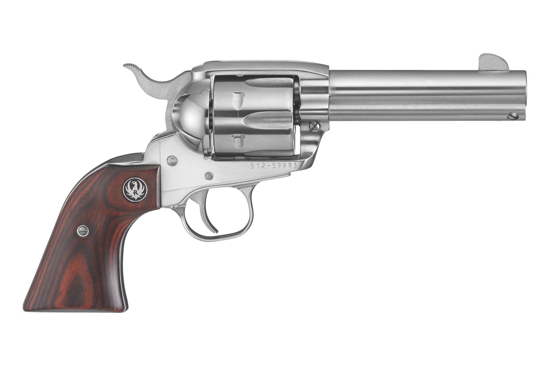 Ruger 5144 Vaquero Revolver 45LC/45AP 4.62" Stainless Wood Grips