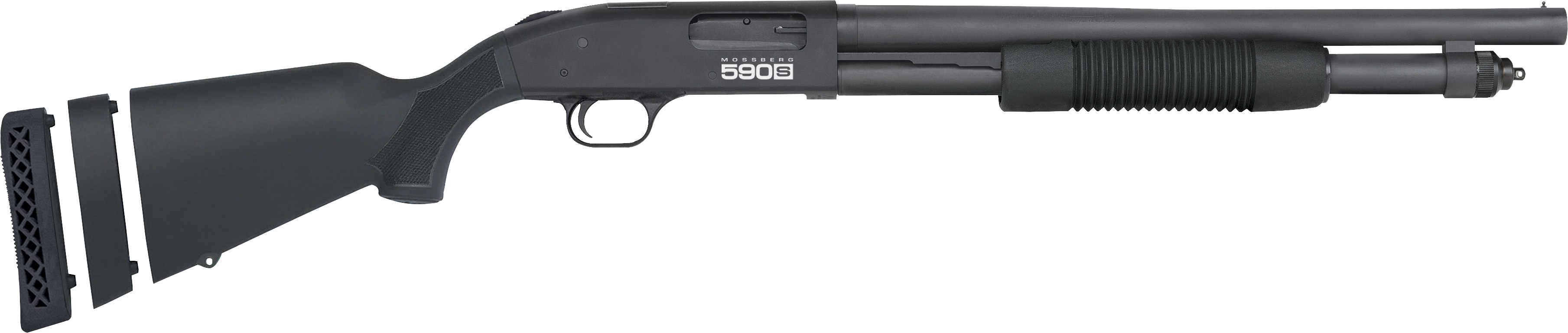 Mossberg 590S Pump-Action 12 Gauge 18.5 Matte Blue Adjustable Stock - Mossberg - 12 Gauge