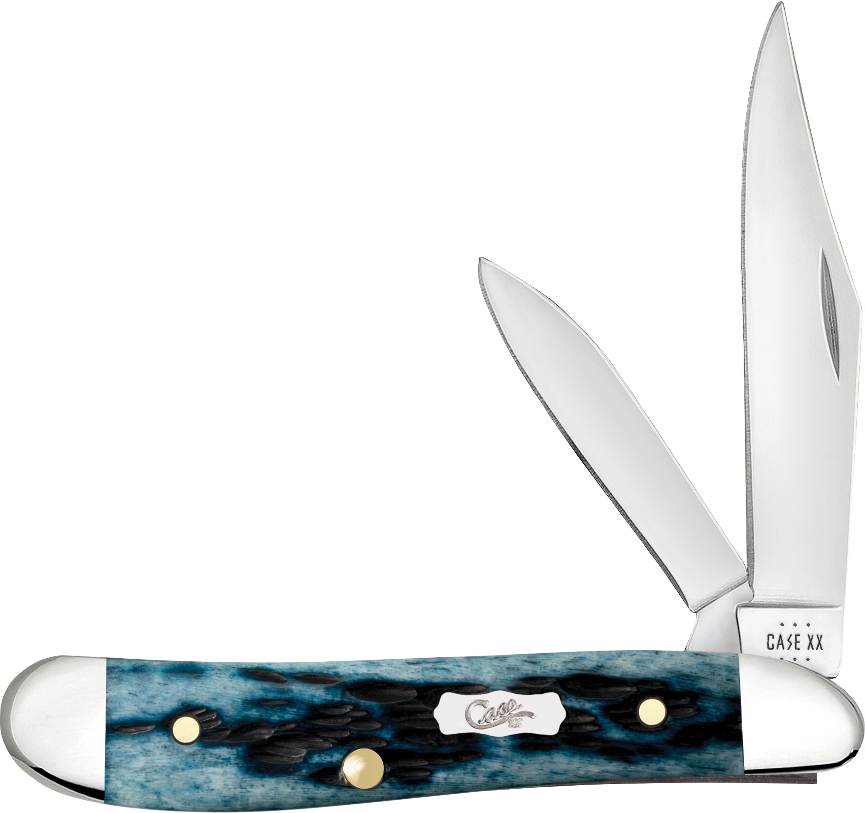 CASE KNIVES POCKET WORN MEDITERRANEAN BLUE BONE PEANUT - Case Cutlery