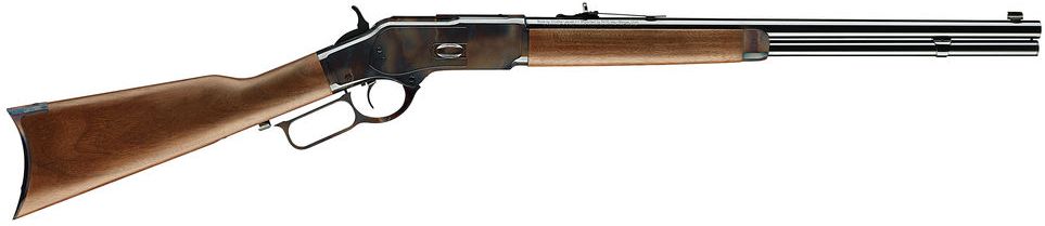Winchester Model 1873 Short Rifle 44-40 Win 10+1 Cap 20" Barrel Brushed Polished Blued Color Case Hardened Receiver Satin Oiled Walnut Fixed Straight Grip Stock Right Hand (Full Size)