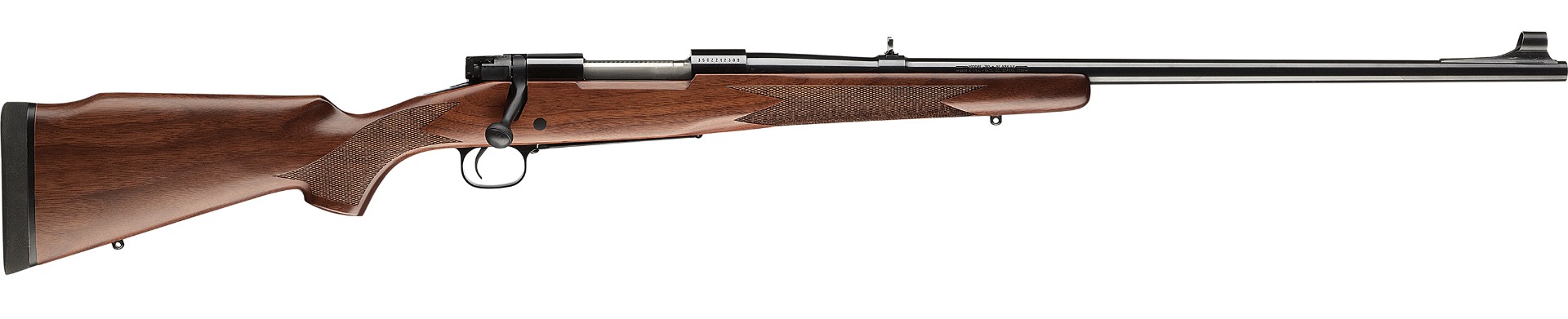 Winchester Repeating Arms Model 70 Alaskan 338 Win Mag Caliber Bolt Action Rifle 3+1 Capacity 25" Barrel Matte Finish Satin Walnut Stock