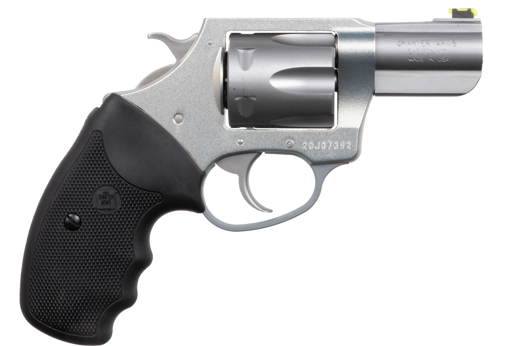 Charter Arms Boxer Revolver, .38 Special, 6-Round Capacity, 2.2" Barrel, Fiber Optic Sight, Anodized Aluminum, Silver, 16oz - CHARTER ARMS - .38 SPL