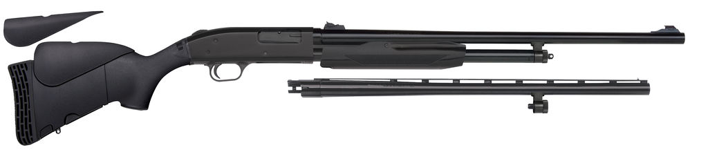 Mossberg 54330 500 Bantam Field/Deer 20 Gauge 5+1 22" Vent Rib with Dual Bead Sights Barrel/24" Fully Rifled with Adj Rifle Sights Barrel Blued Steel Rec Black 4 Position Flex Adjustable Stock - Mossberg - 20 Gauge