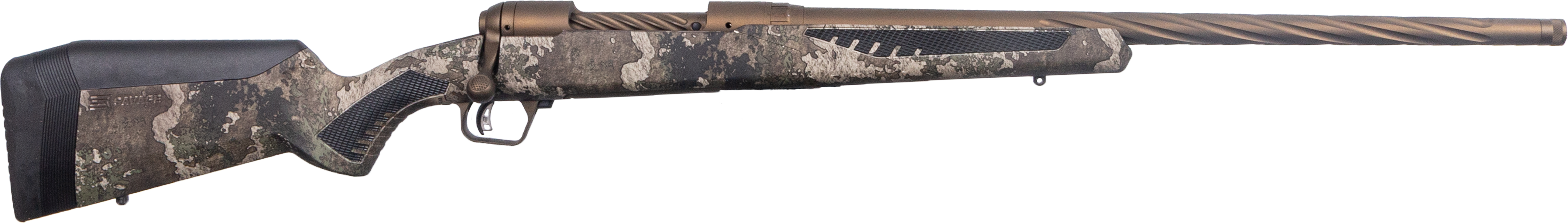 Savage Arms 57411 110 High Country 243 Win 4+1 22" Rifle, Midnight Bronze Cerakote, TrueTimber Strata Fixed AccuStock with AccuFit - SAVAGE ARMS - 243 Win