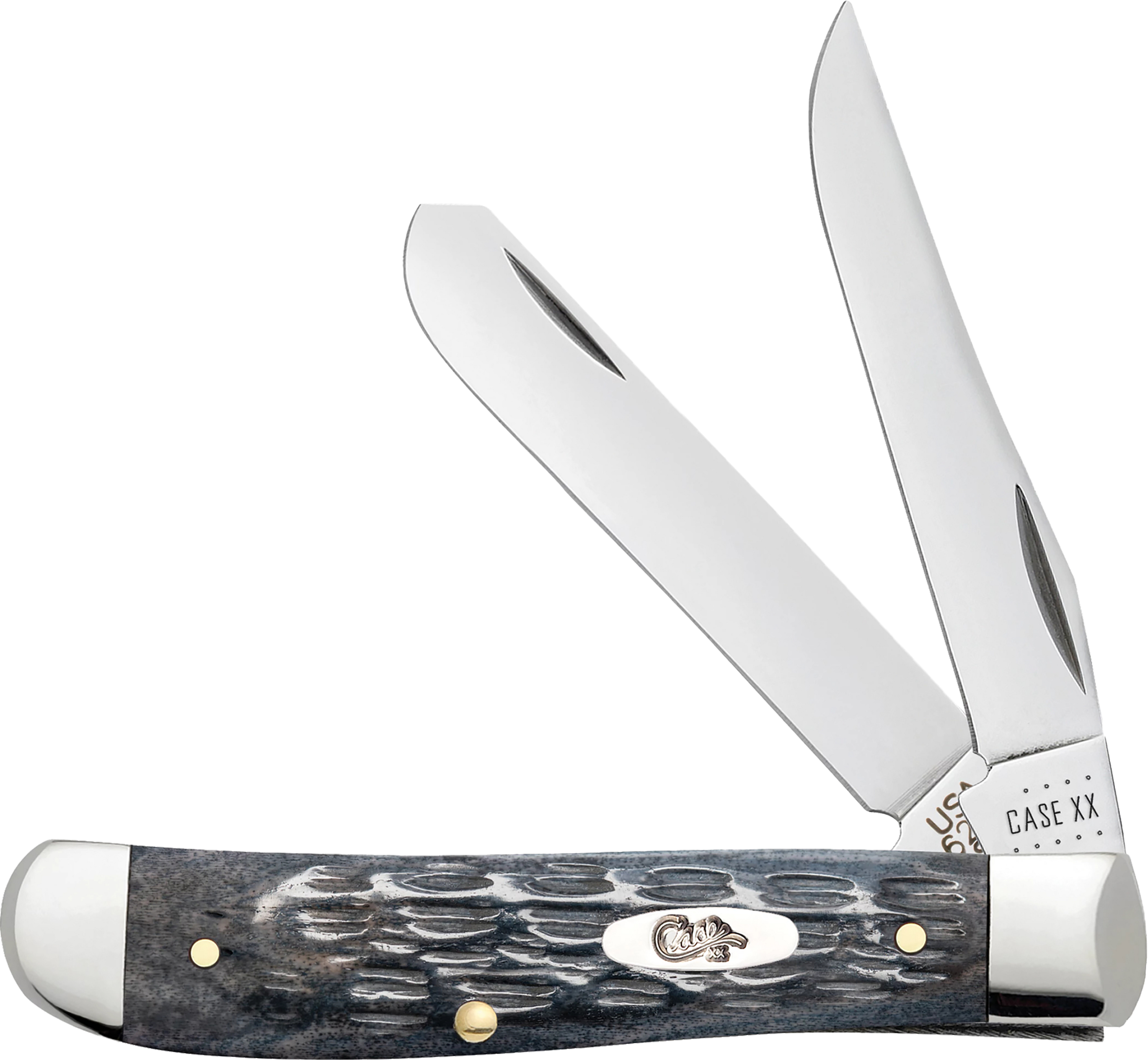 CASE & SON 6207 CS Mini Trapper Pocket worn Grey bone Crandall Jig Specifications - Case Cutlery