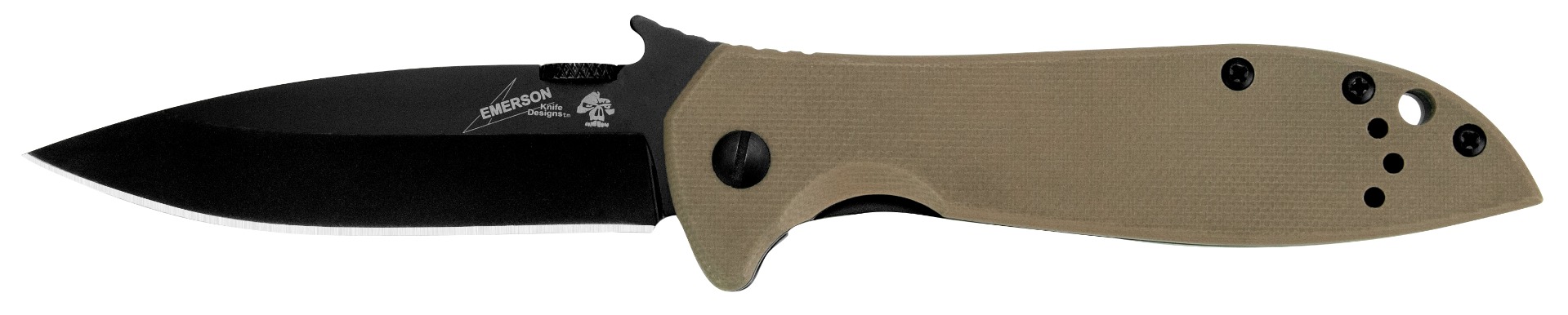 Kershaw 6054BRNBLK Emerson CQC 3.25" Spear Point Folding Knife G10 Handle