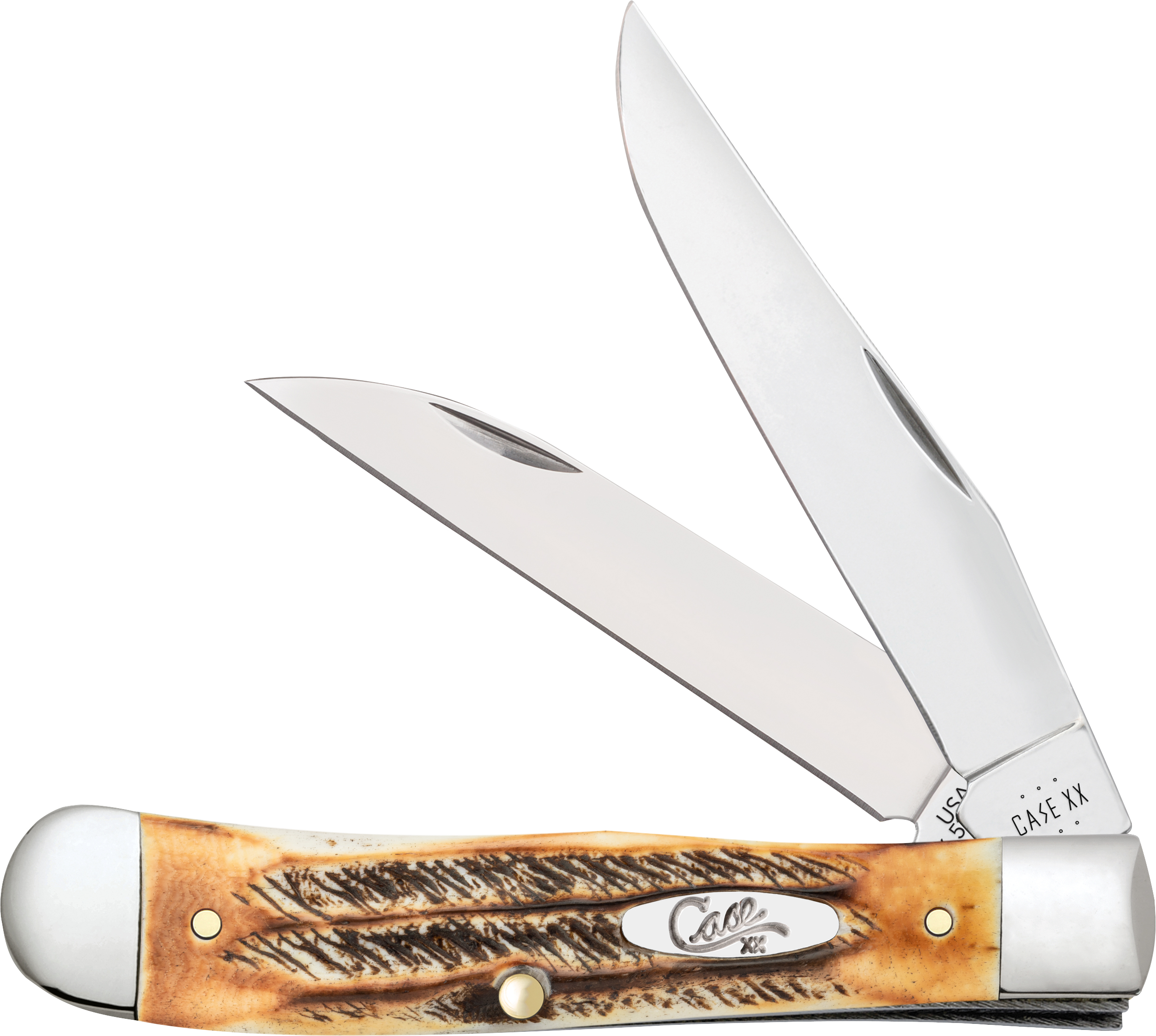CASE & SON 65329 6.5254WSS Trapper 6.5 Bone Stag Knife - Case Cutlery