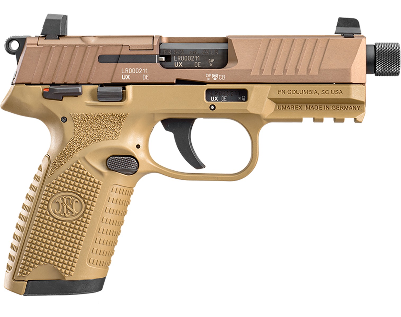 FN 502 Tactical Single Action Semi-Automatic Pistol .22 Long Rifle - FN America - SAO