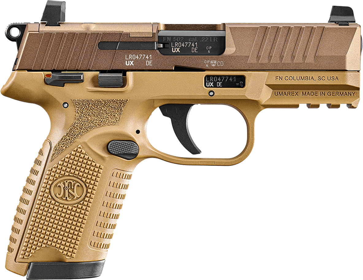 FN AMERICA FN 502 MRD .22LR 4in 2x10rd FDE SAO Pistol (66-101012)