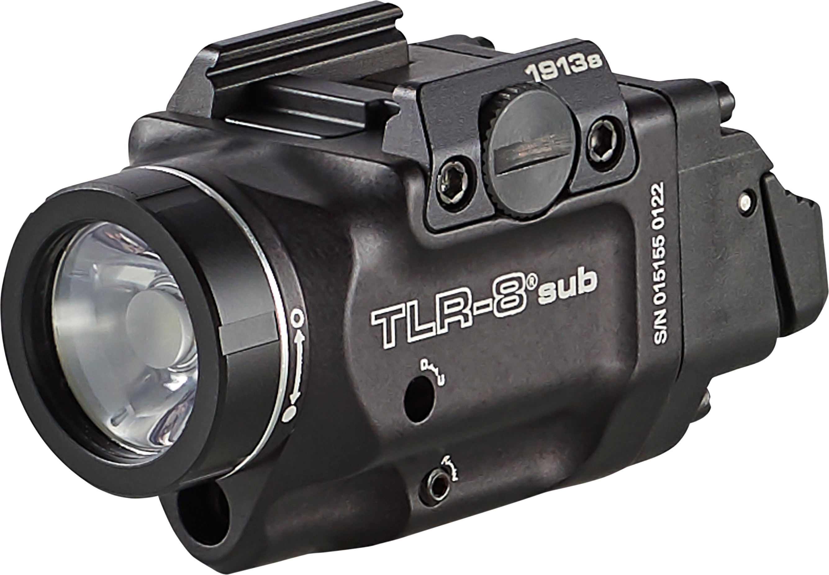 Streamlight TLR-8 Sub w/Laser Red Laser 500 Lumens, 640-660nM Wavelength, Black 141 Meters Beam Distance, Fits 1913 Short Railed Subcompact Handguns Rail Clamp Mount