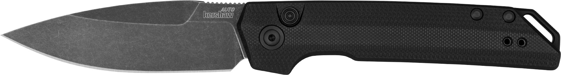 Kershaw 7038G10 Launch Iridium Automatic 3.45" Folding Plain Black Oxide Blackwash CPM MagnaCut Steel Blade, Black Anodized Aluminum/G10