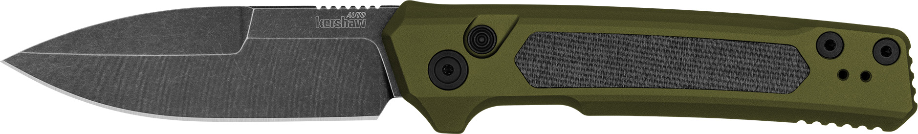 Kershaw 7205 Launch 22 Automatic 3.45" Folding Spear Point Plain CPM MagnaCut Steel Blade, OD Green Anodized w/Black Micarta Inserts Aluminum