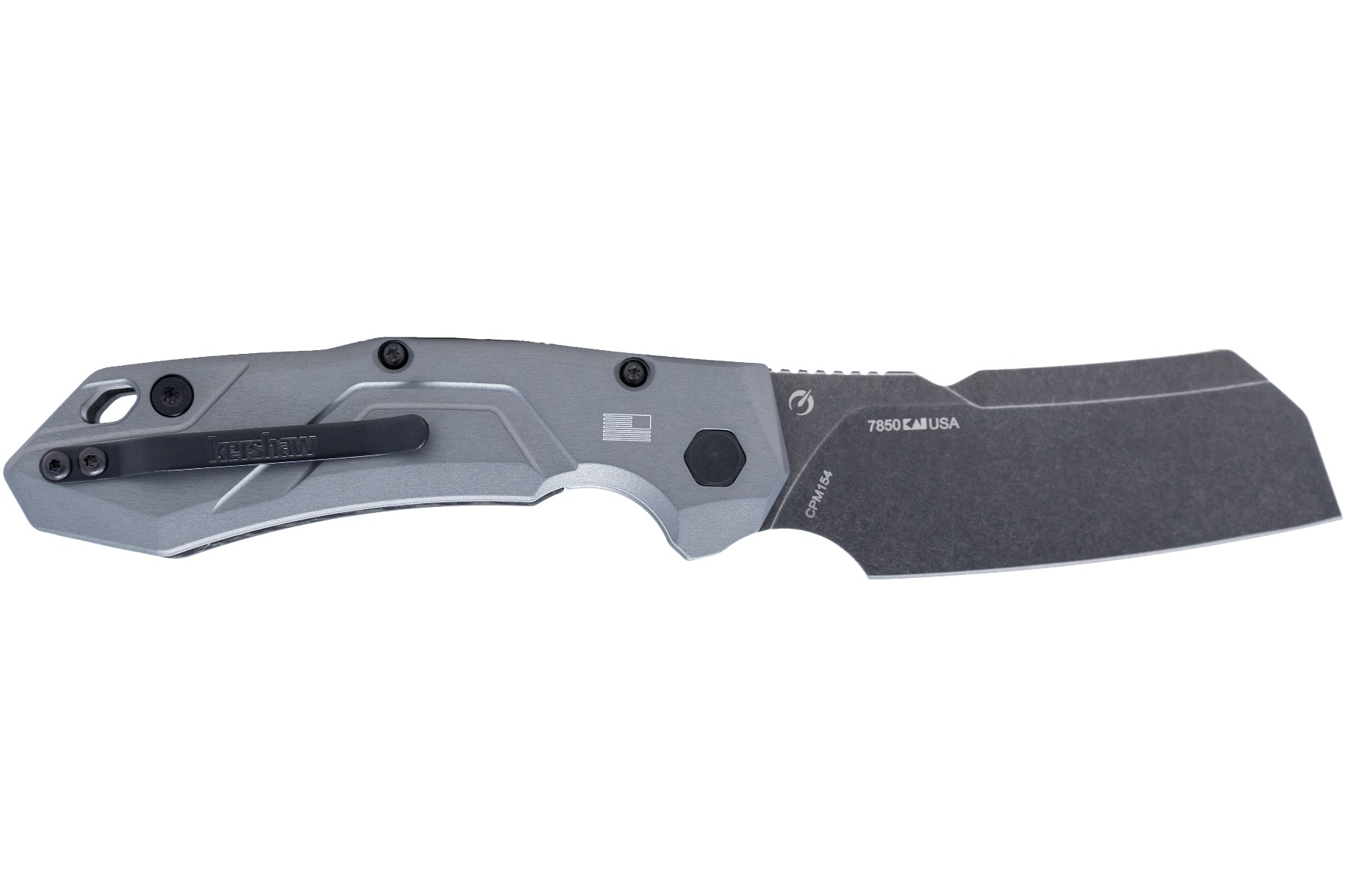 Kershaw 7850 Launch14 3.375" Cleaver Gray Aluminum Carbon Fiber Scale