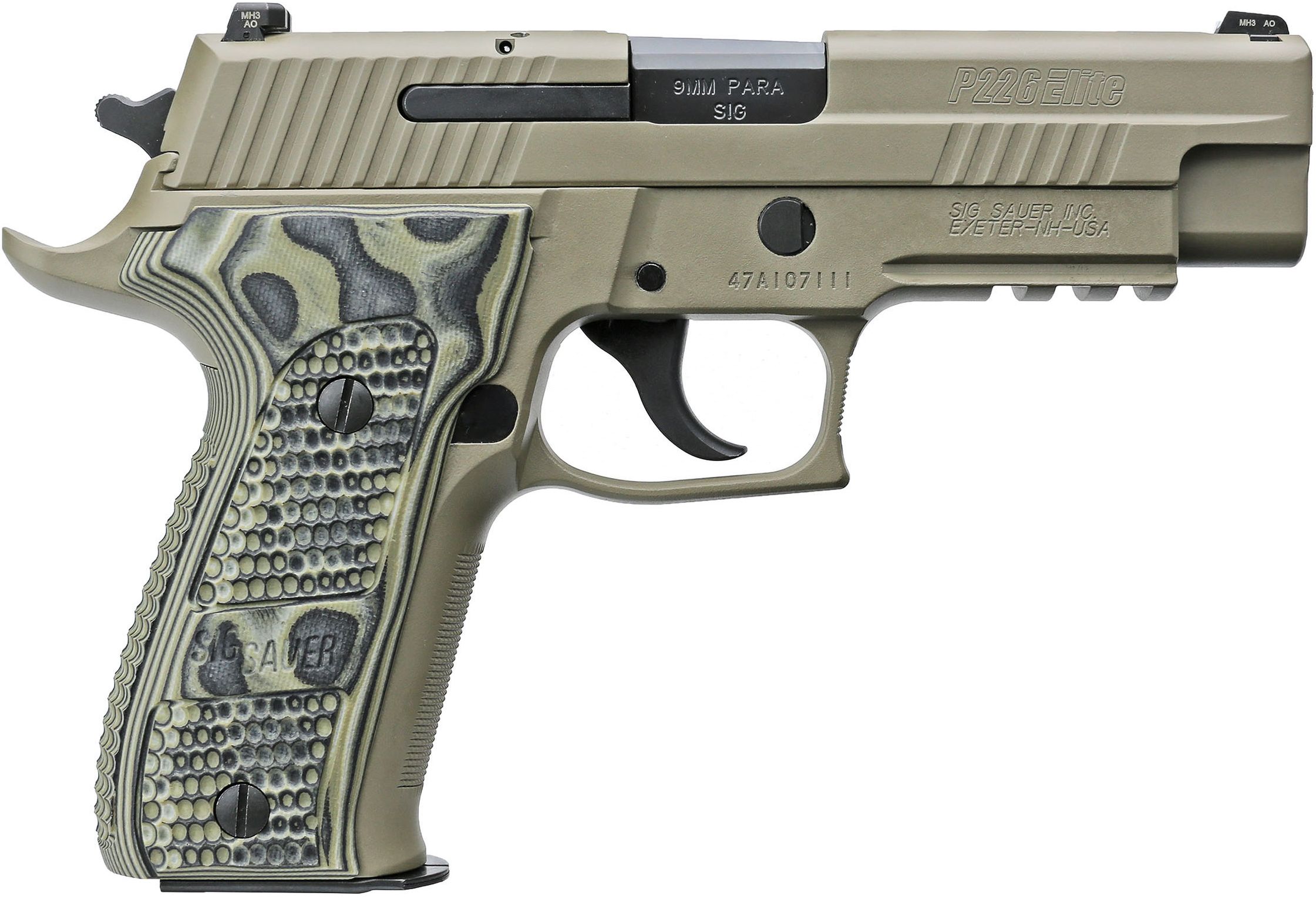 Sig Sauer P226 Scorpion 9mm Luger 4.40" 10+1 Flat Dark Earth Hogue Extreme G10 - Sig Sauer - 9mm Luger
