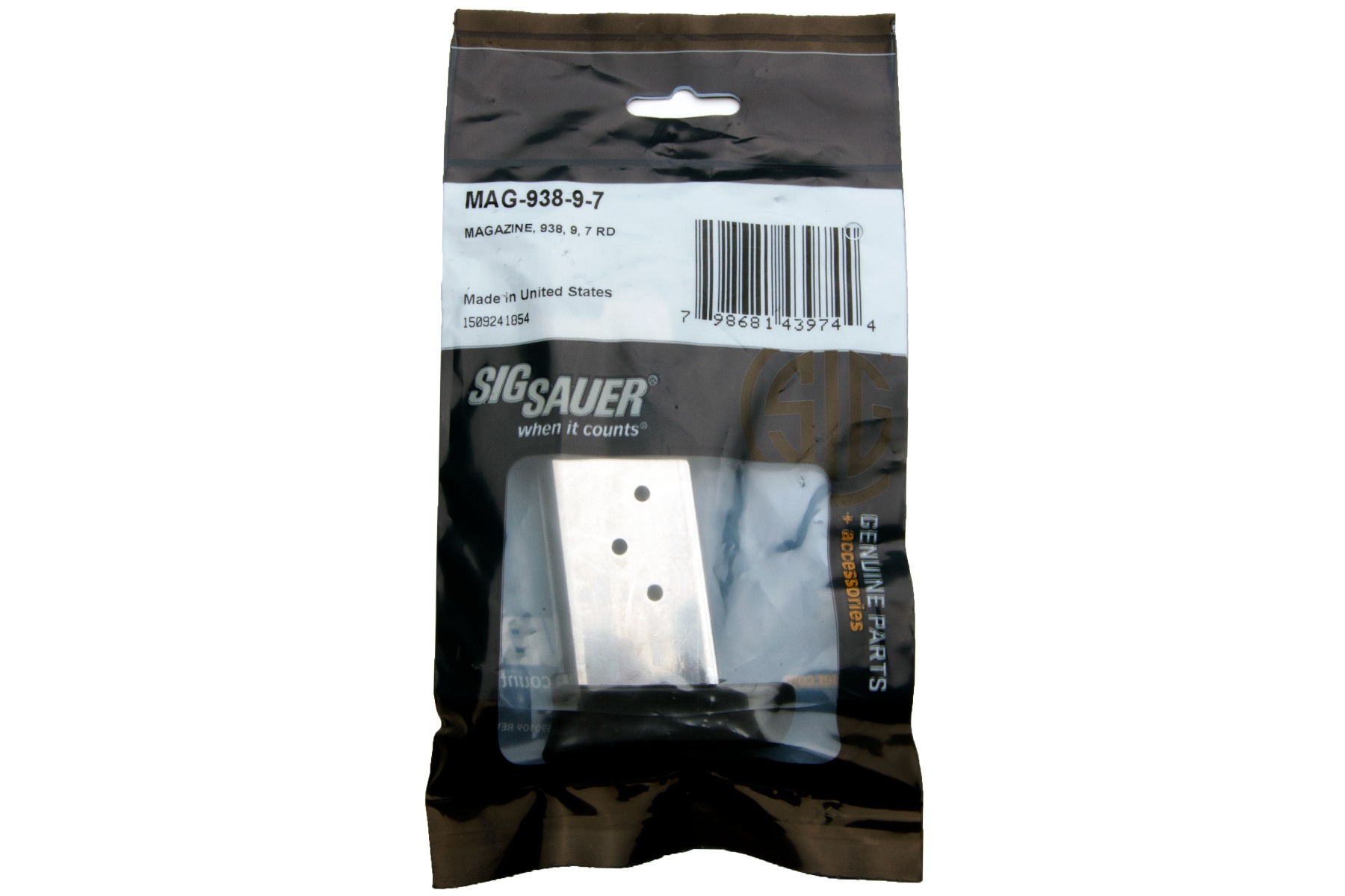 Sig Sauer P938 Legion Magazine 9mm Luger 7 Rounds Stainless