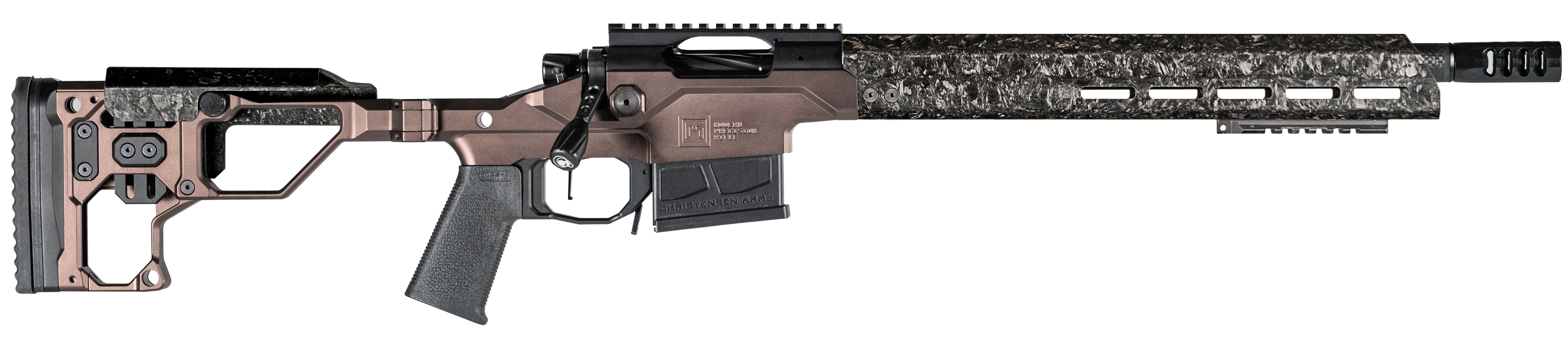 Christensen Arms MPR .308 Bolt-Action Rifle, Black Nitride Finish, Desert Brown Anodized Folding Stock, 16" Carbon Fiber Barrel