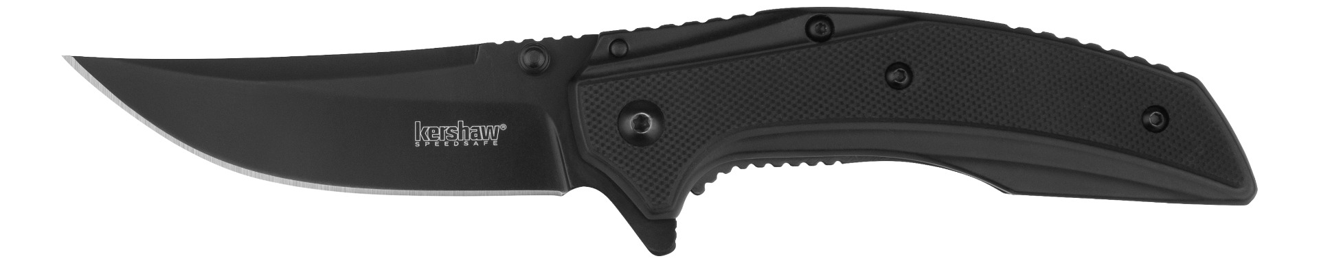 Kershaw 8320BLK OURIGHT-BLACK Folding Knife, 3" Blade, Black PVD Finish
