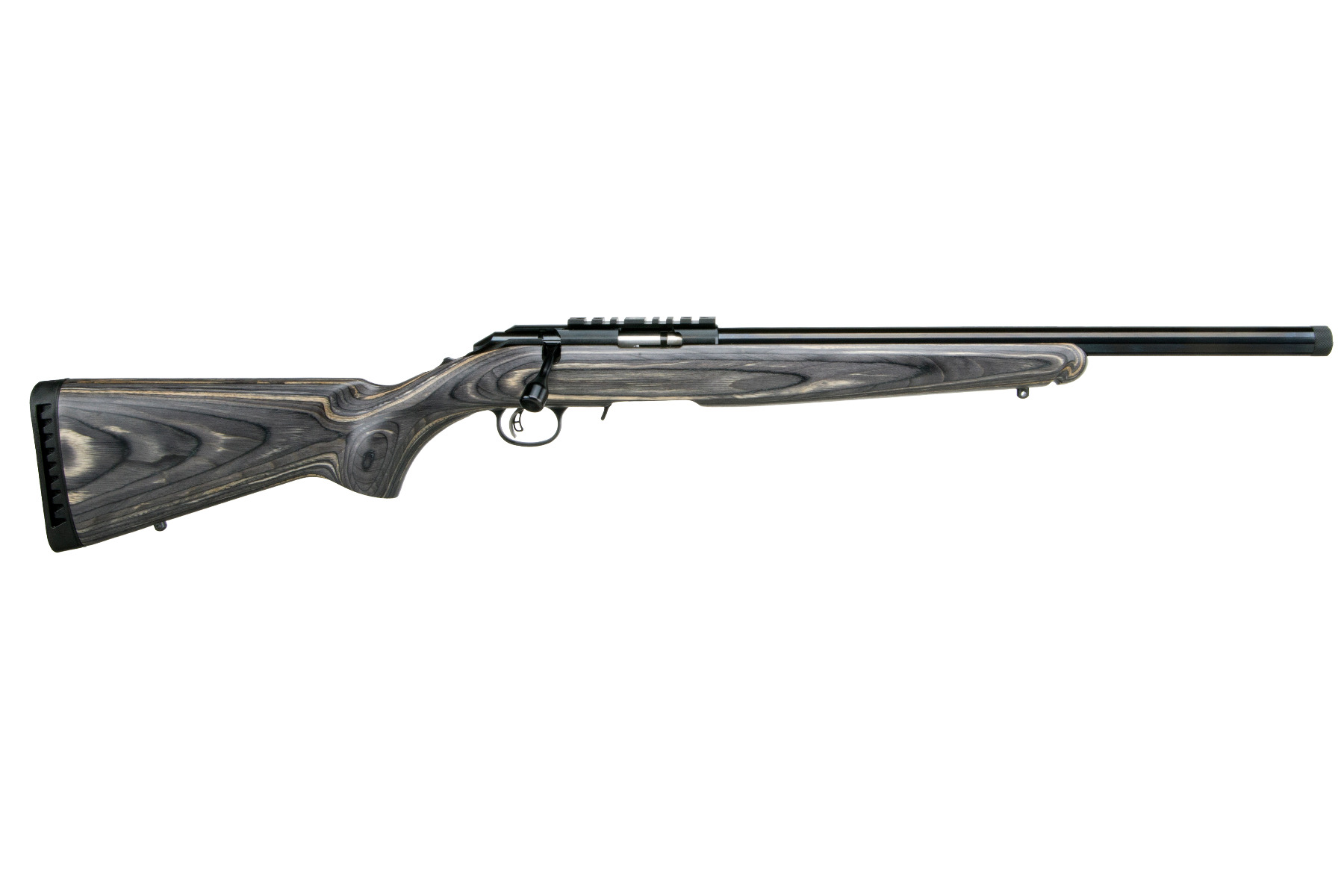 Ruger 8348 American Rimfire Target 22 LR, 18" Threaded Bull Barrel, Satin Blued Alloy Steel, Black Laminate Stock, 10-Round Capacity, Optics Ready