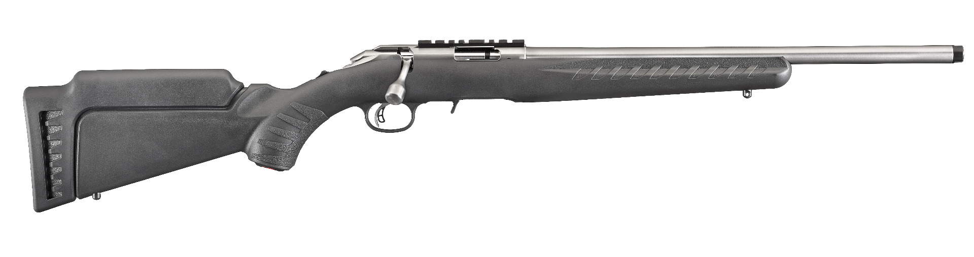 Ruger 8352 American Rimfire 22 WMR, 18" Satin Stainless Steel Barrel, 9+1 Capacity, Lightweight Black Synthetic Stock, Adjustable Trigger, Optics Ready