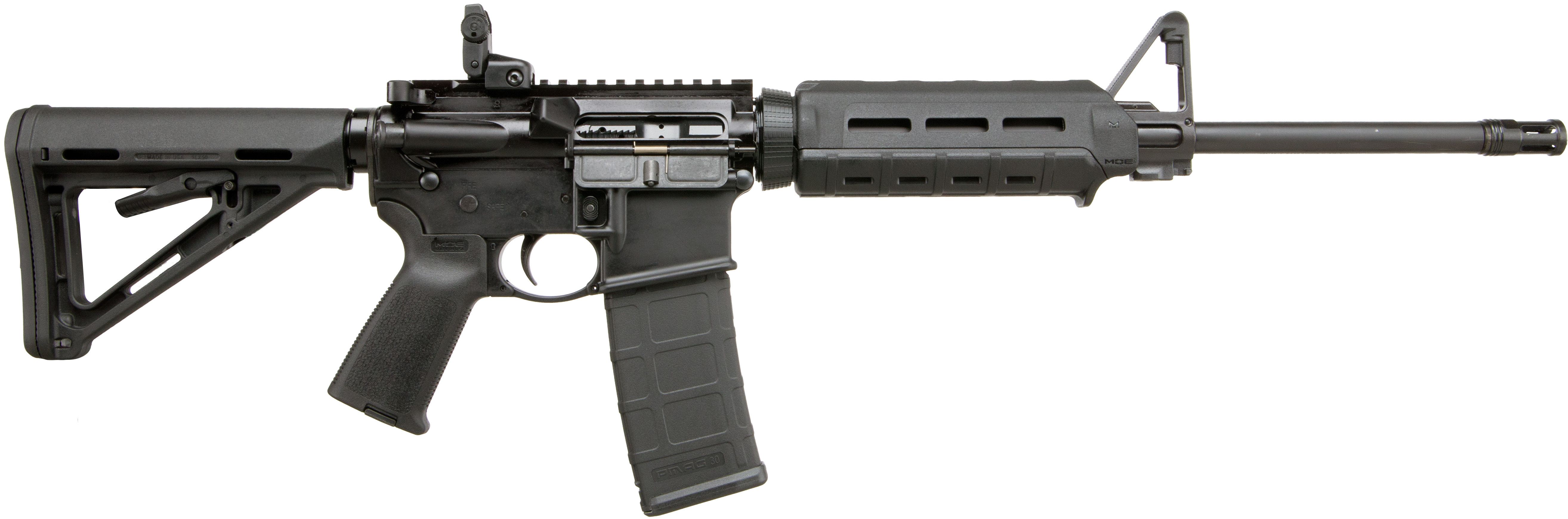 Ruger AR556 AR-15 Rifle 5.56 NATO Magpul Moe Black Six Position Stock