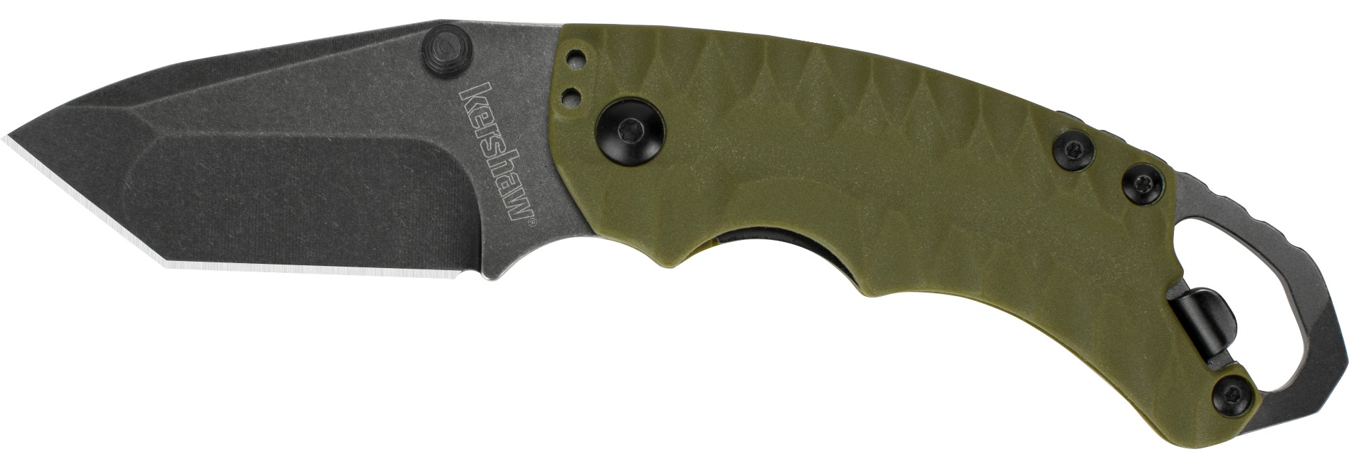 Kershaw 8750TOLBW Shuffle II Tanto Knife Olive Blackwash with Opener