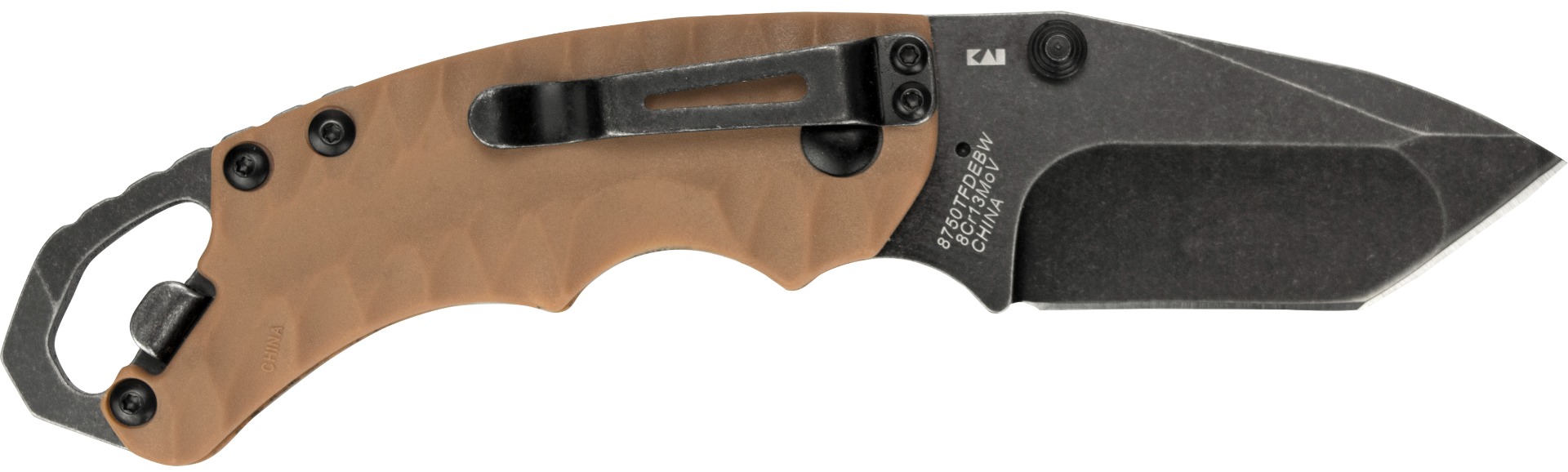 Kershaw 8750TTANBW Shuffle II Knife 2.6" Blackwashed Tanto Blade Tan Handle
