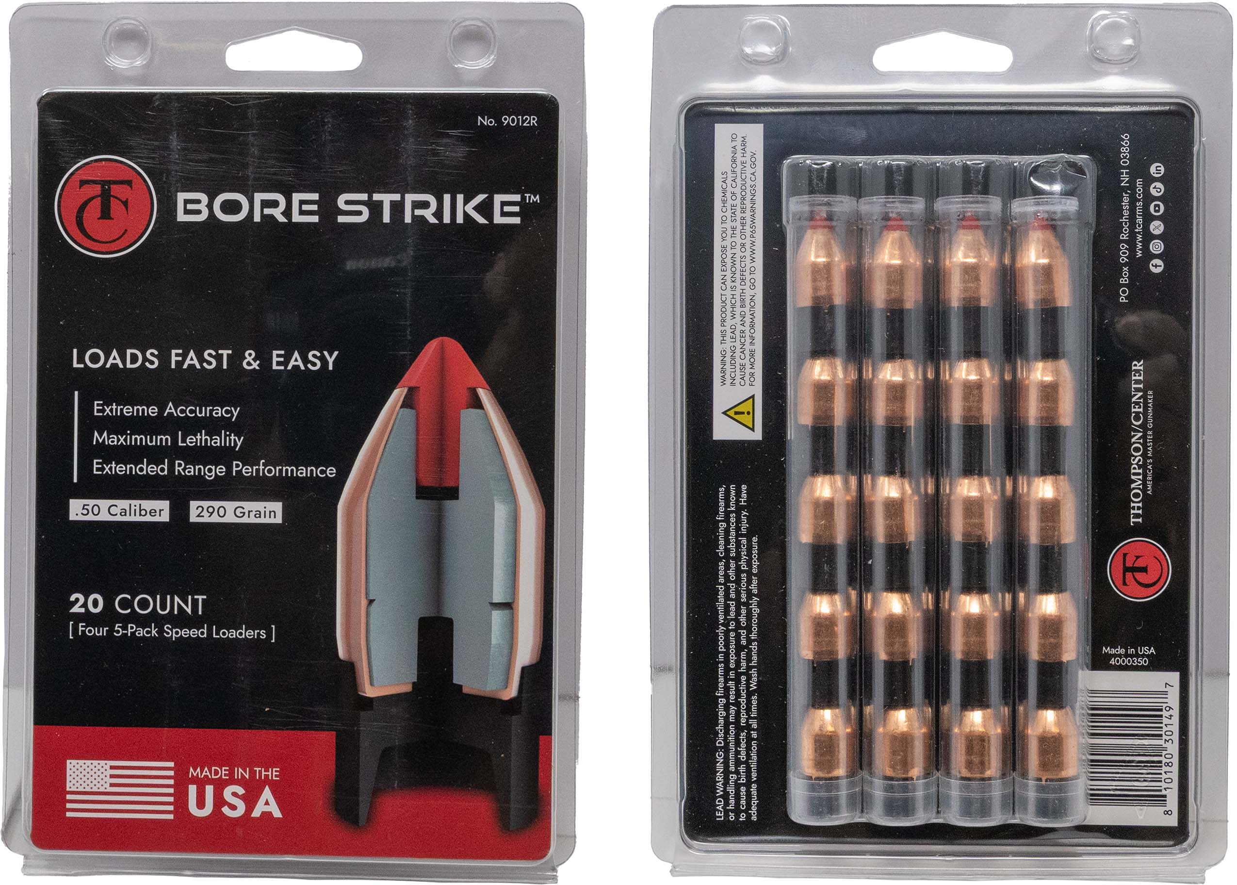 Thompson Center Bore Driver Bullets 50 BLKPOWDER 20 Per Pack/ Bore Driver/ 50 Cal/ 290 Grain
