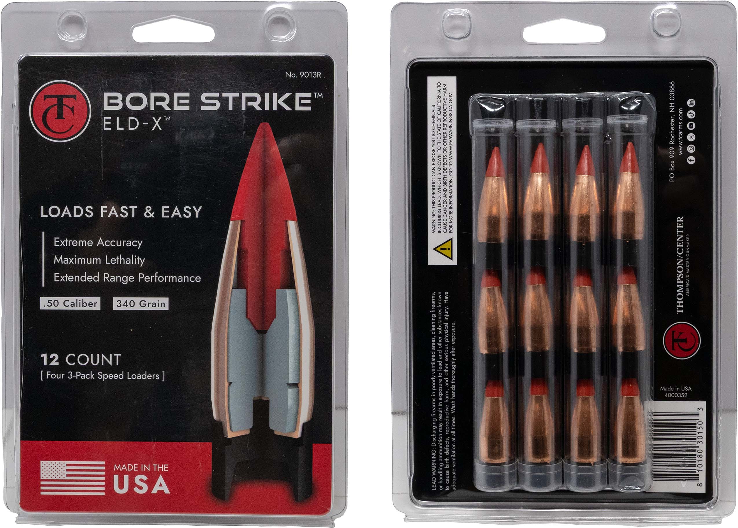 Thompson Center Bore Driver Bullets 50 BLKPOWDER 12 Per Pack/ Bore Driver ELD-X/ 50 Cal/ 340 Grain