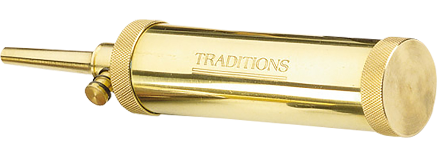 Traditions A1201 Flask Brass 2 Oz Valve Type 30 Grain Spout