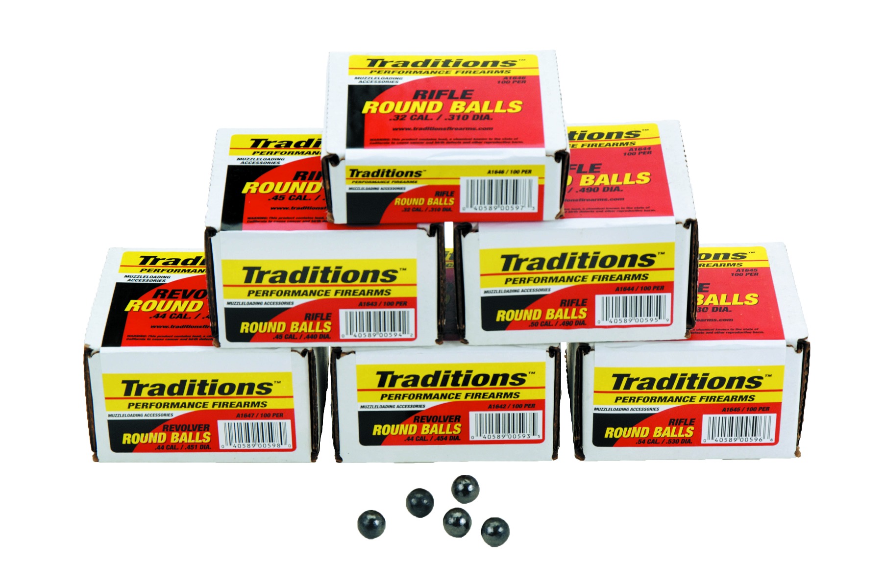 Traditions A1644 Rifle Round Balls 50Cal Lead Ball 177gr 100/Box - Traditions Performance Firearms - 50 BLKPOWDER