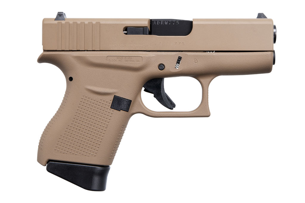 Glock ACG-00825 Pistol 43 9mm 6+1 Dark Earth Cerakote 3.41" Barrel