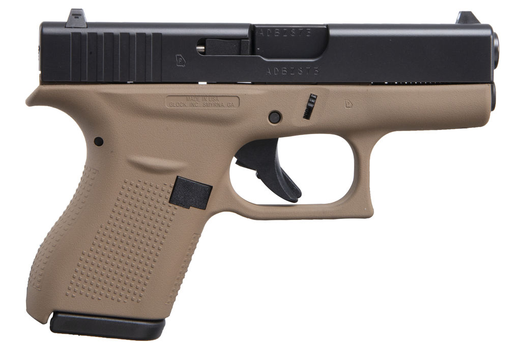 Glock ACG-00837 Pistol 42 .380 6+1 White Dot Sights Black Cerakote