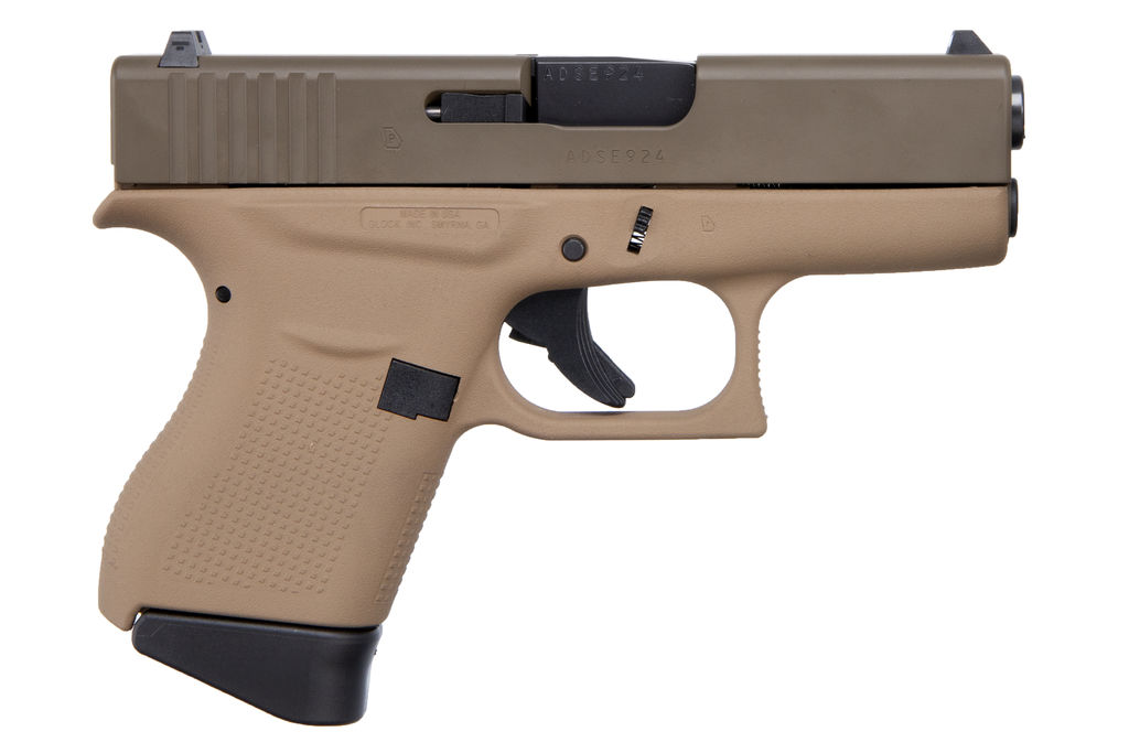 Glock ACG-00858 Pistol 43 9x19 6+1 Cerakote Patriot Brown