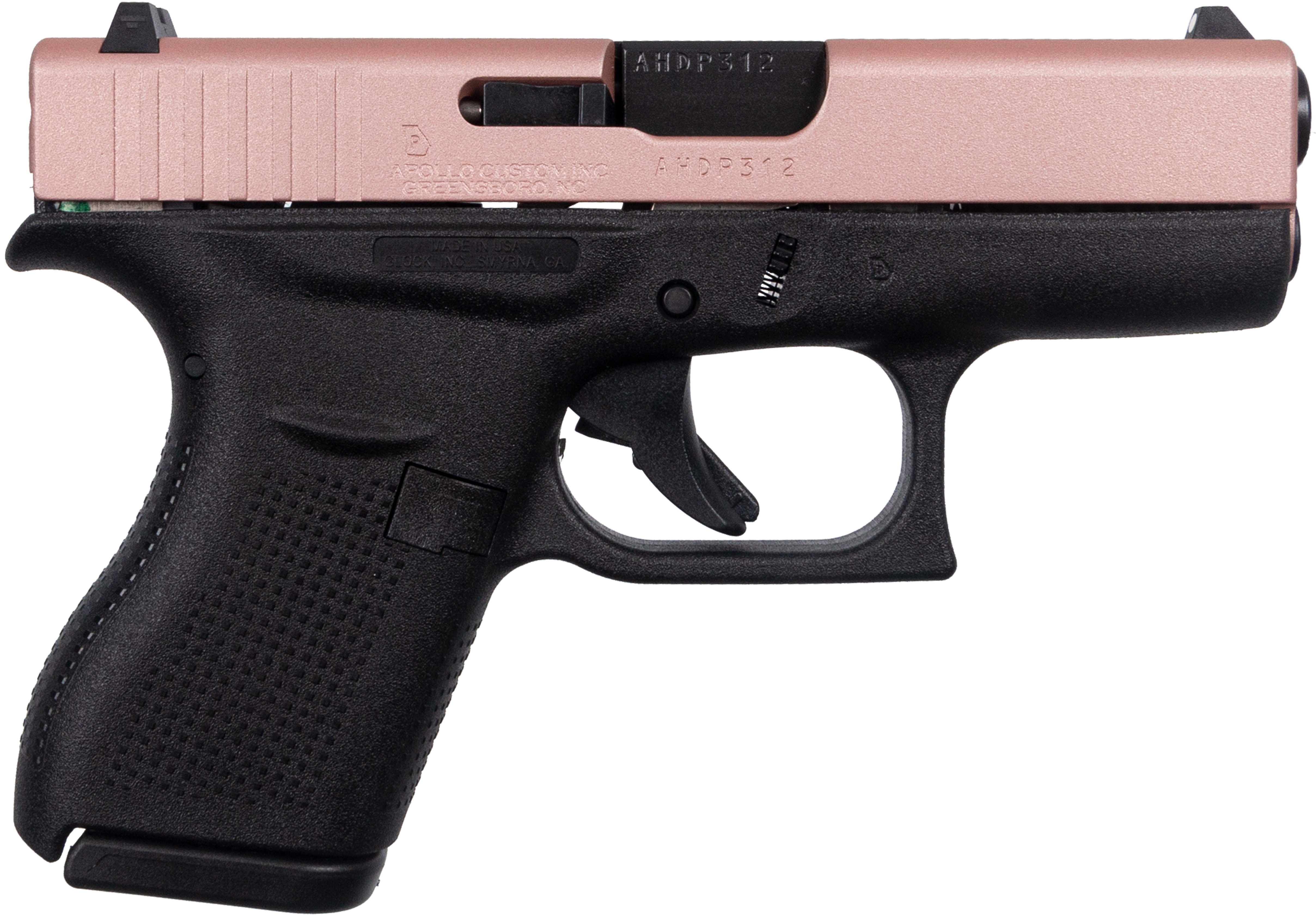 Glock 42 380 ACP 3.25 in Rose Gold Slide 6+1 Semi-Automatic Pistol - Glock - 380 AUTO