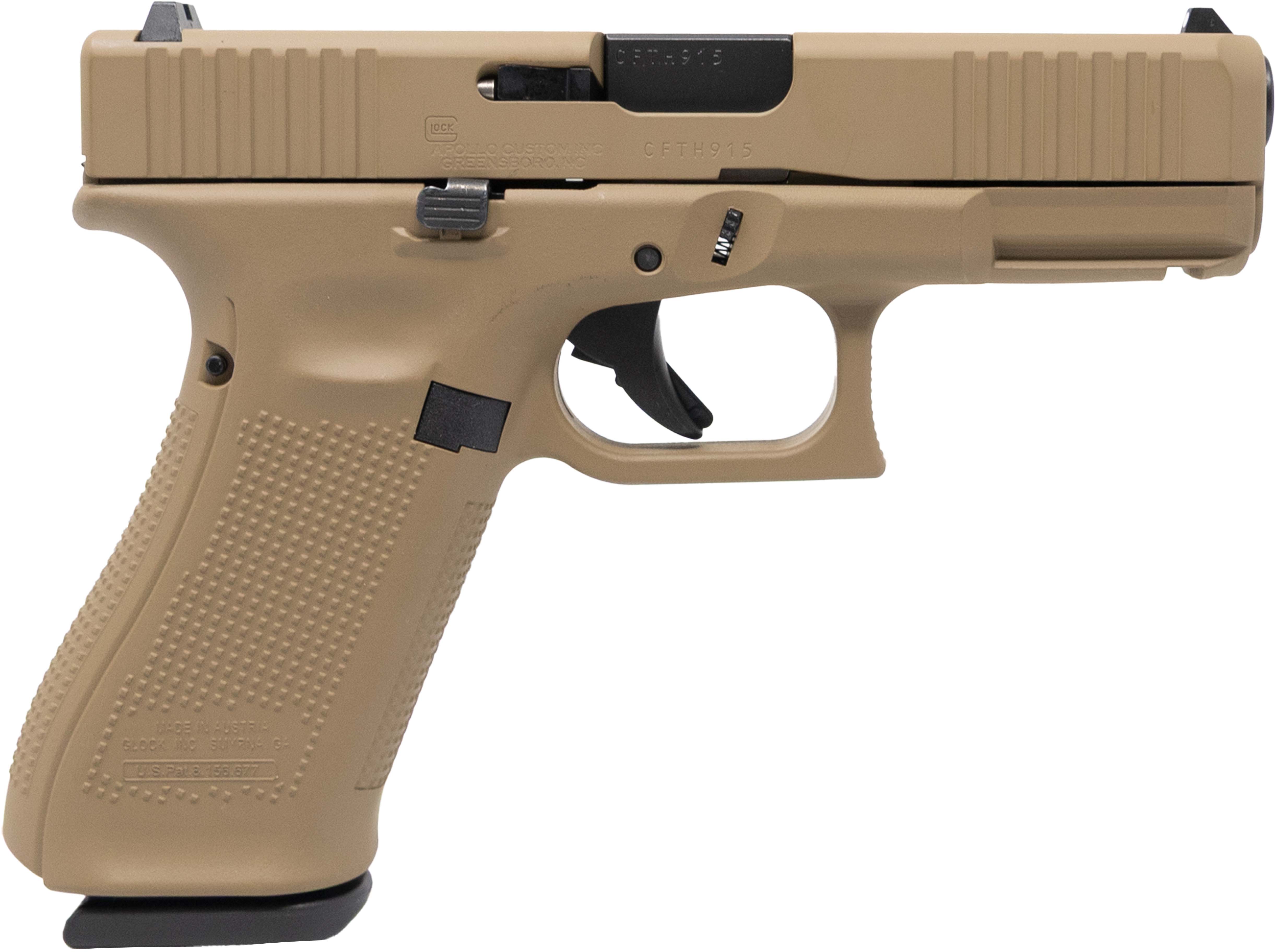 GLOCK 45 9MM LUGER Apollo Custom Edition 17+1 4.02 Cerakote Davidsons Dark Earth