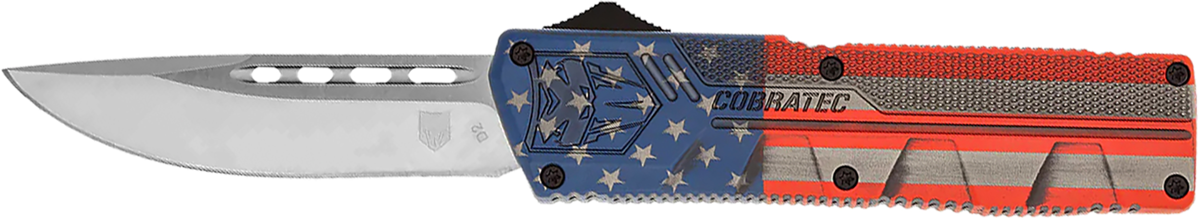 CobraTec AFCCTLWDNS Lightweight American Flag D2 Steel OTF Knife 3.25"
