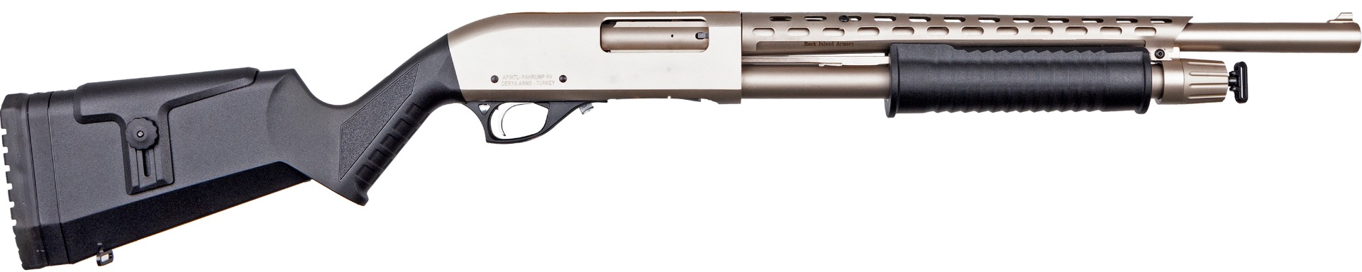 ROCK ISLAND ARMORY All Gens 12Ga 18.5in 5rd Nickel Pump-Action Shotgun AGM5