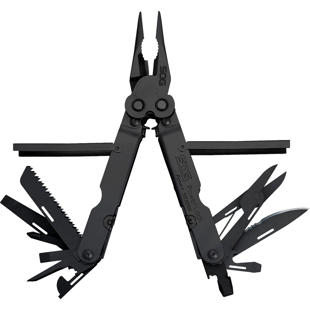 SOG B61N-CP PowerLock Multi-Tool Black Oxide with Scissors & Sheath