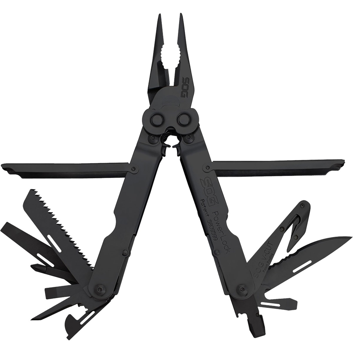 SOG SOG-B63N-CP Powerlock V-Cutter Black Oxide Multi-Tool 18-in-1 7"