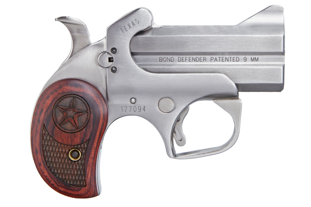 Bond Arms Texas Defender 9mm Luger 3in Barrel Stainless 2 Rounds