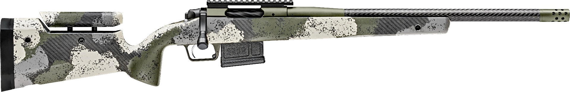Springfield Armory 2020 WayPoint .308 WIN Bolt Action Rifle, 20" Carbon Fiber Barrel, Evergreen Camo, Adjustable Stock, 5-Round Capacity, 41.5" Length - Springfield Armory - 308 WIN/7.62X51MM