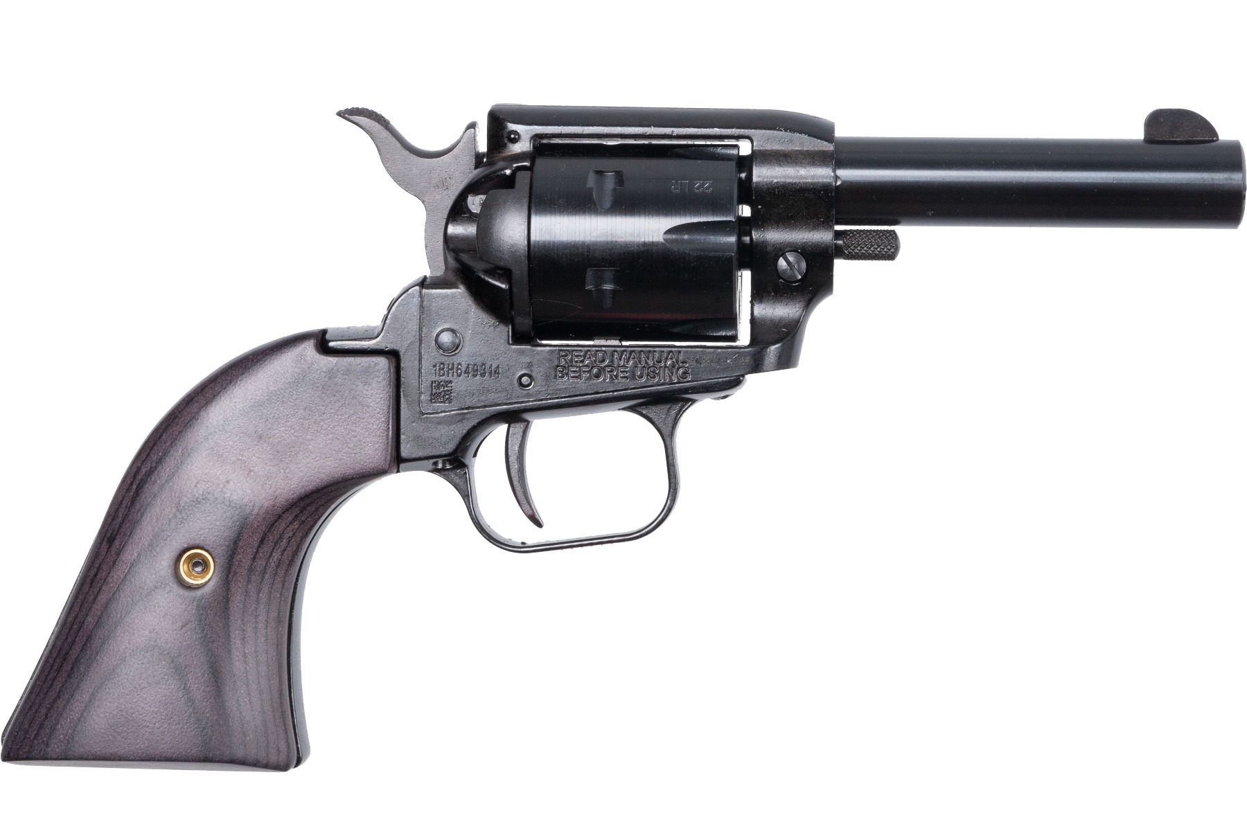 Heritage Barkeep .22LR Single-Action Revolver, 3.6" Barrel, Fixed Sights, Black Laminate Grip, Black Oxide Finish, 6-Round Capacity