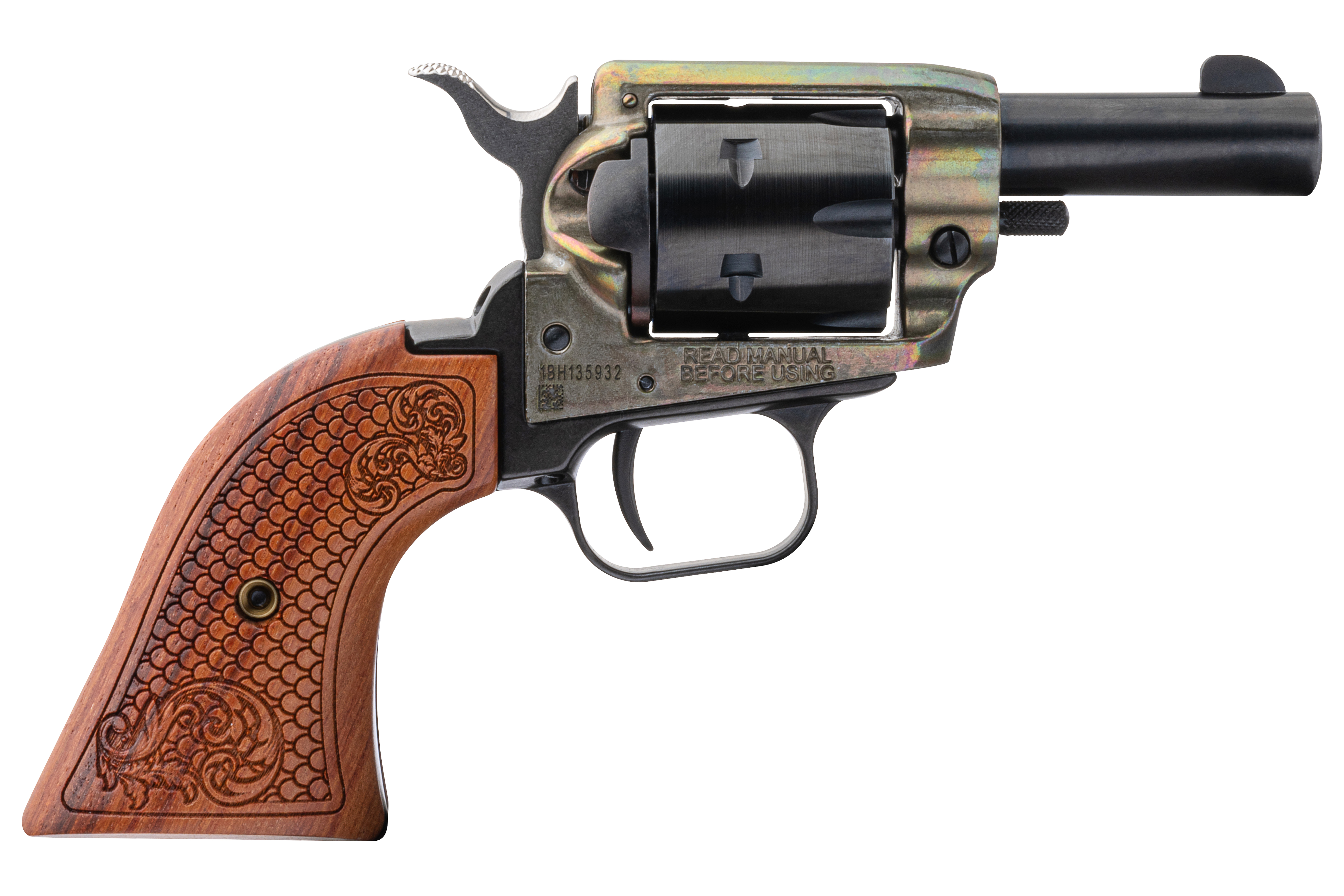 Heritage Barkeep 22 Rough Rider 22LR Revolver Engraved Scroll Grips LR - Heritage - 22 LR