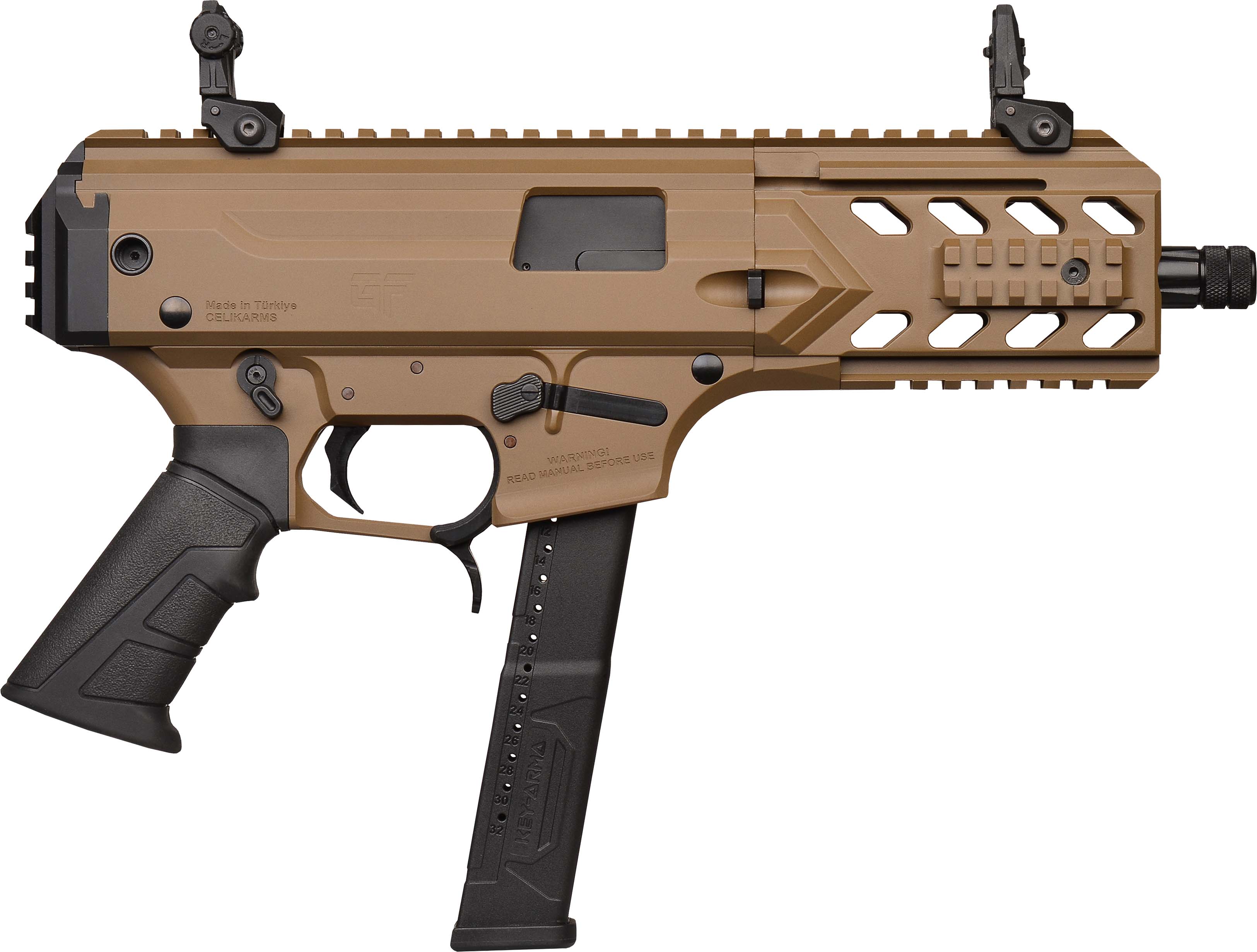 GForce Arms Blade6-FDE 9MM Pistol 33+1 Rear Picatinny Rail FDE Cerakote