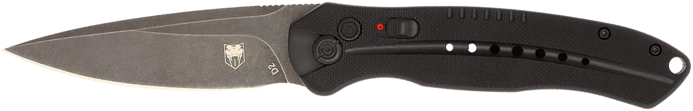 CobraTec Knives BLKDIABLOAUTO Diablo 3.50" Folding Black Stoashed D2...